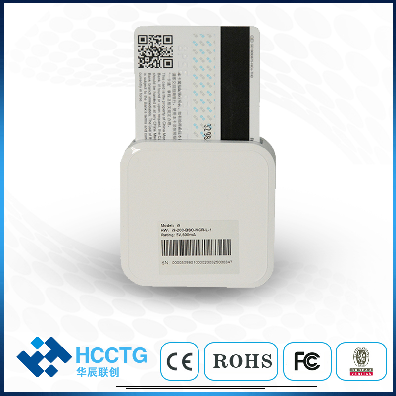 قارئ البطاقات المغناطيسية HCC Bluetooth IC&NFC MPOS لنظام Android/IOS I9