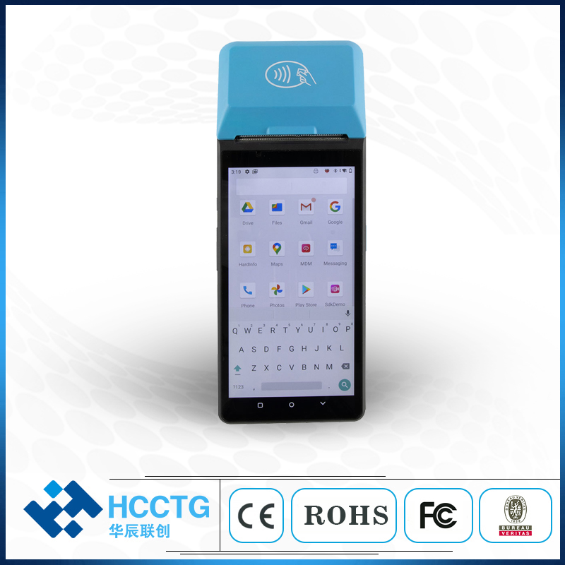 HCCTG ماكينة نقاط بيع بنظام Android 4G NFC 6 بوصة مع طابعة حرارية Z300 مقاس 58 مم