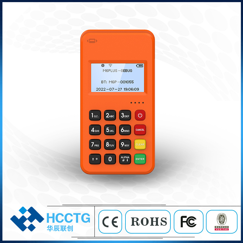 HCCTG محطة دفع متنقلة 3 في 1 تعمل بتقنية Bluetooth EMV PCI MPOS M6 PLUS