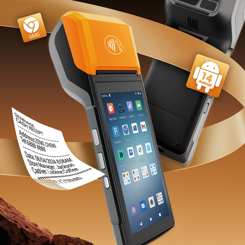 HCCTG NFC GPS 4G Android 14 Smart Mobile Terminal مع طابعة 58 مم R330 Plus