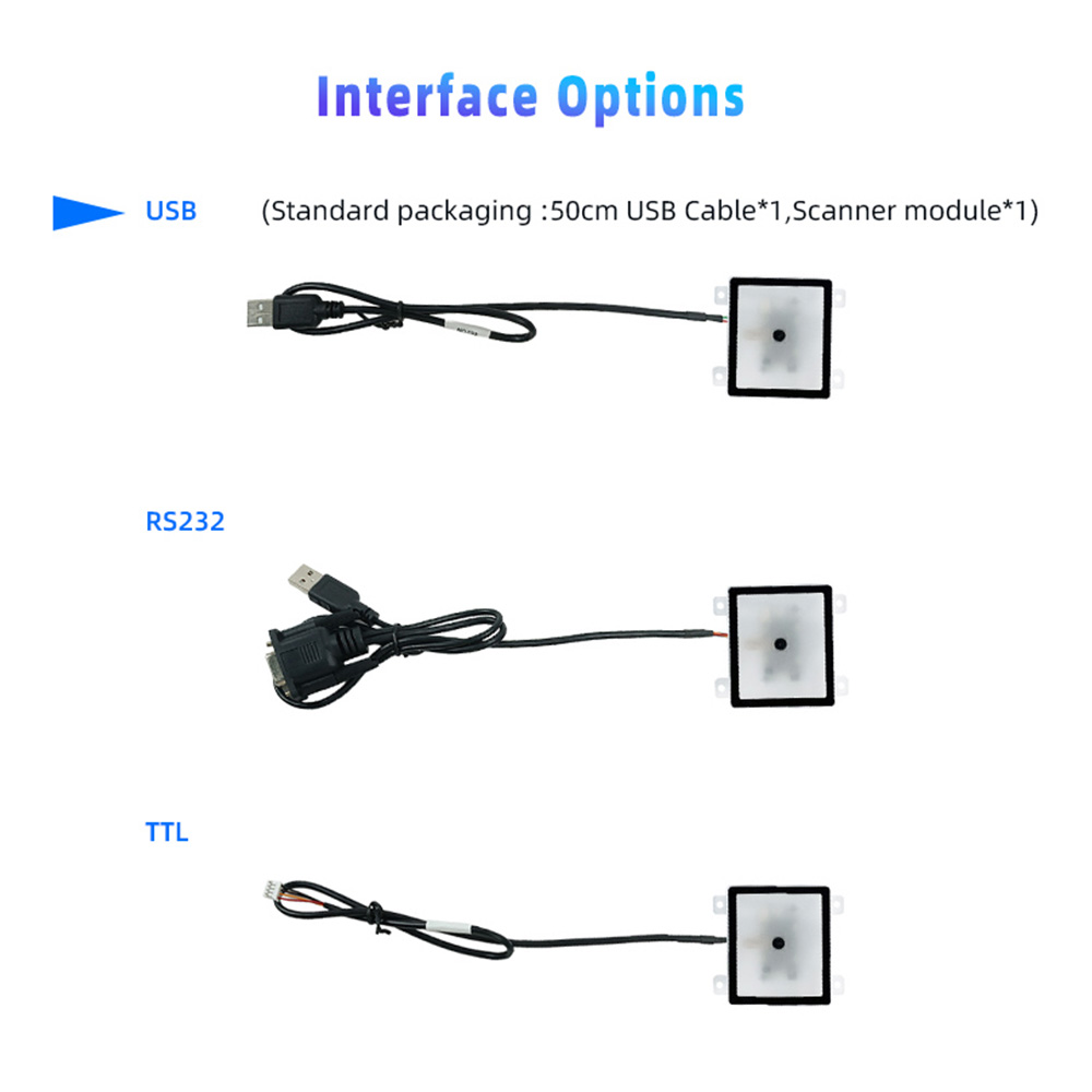 قارئ التذاكر طويل المدى، الماسح الضوئي QR لوحدة وقوف السيارات المدمجة ثنائية الأبعاد HS-206H3