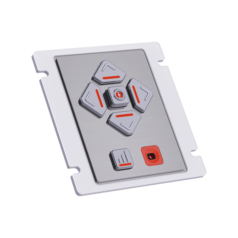 6 مفاتيح قابلة للبرمجة بإضاءة خلفية برايل ADA DDA لوحة مفاتيح ملاحة صوتية لأكشاك نقاط البيع AKB10