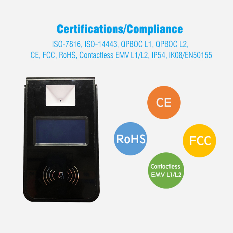 HCCTG Linux 4.9 System GPS Unionpay EMV 4.3 بوصة Smart Bus Validator P18-L2